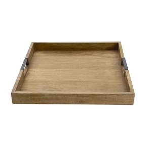 Plateau de service en bois avec logo personnalisé, plateau de présentation en bois massif pour cadeaux et utilisation promotionnelle à bas prix - Product Image 1