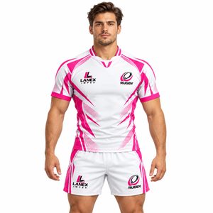 Professional <b>Rugby</b> Team Uniform Sets Custom Sublimation Printing <b>Rugby</b> Jerseys <b>Shorts</b> for Clubs Schools Training and Competitive - Product Image 1