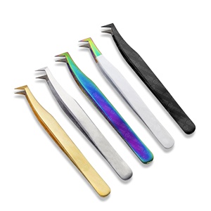 Pinces à extensions de cils, prise en main douce, acier inoxydable de précision, pinces à volume pour cils, étiquette privée personnalisée - Product Image 1