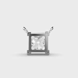 IGI Certified Lab Grown Princess Cut Diamond Solitaire Pendant in Solid 925 Sterling <b>Silver</b> Modern Square Pendant for Women - Product Image 4