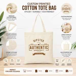Premium Cotton Canvas Tote <b>Bag</b> | <b>Large</b> Capacity Reusable Shopping Shoulder <b>Bag</b> Multi Purpose Grocery Travel Everyday Carry Tote - Product Image 5