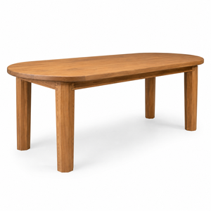 Table à manger rectangulaire en teck massif avec pieds hexagonaux coniques, design scandinave, 8 places, écologique, imperméable, moderne - Product Image 2