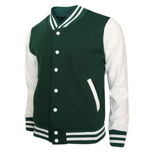 Veste universitaire moderne et tendance, style Letterman, corps en laine, manches en cuir, idéale pour les tendances streetwear, tissu en toile - Product Image 1