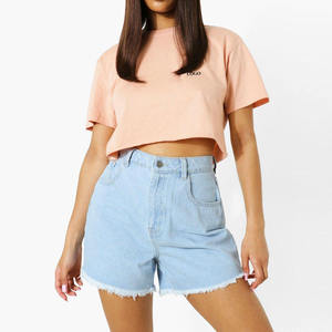 Camiseta de Moda Urbana para Mujer, con Logotipo Personalizado, Color Liso, Precio al por Mayor para Suministro a Granel, Precio Económico - Product Image 1