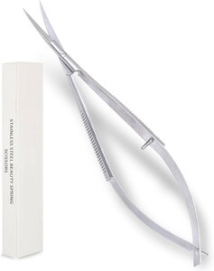 Ciseaux à cuticules micro-courbés ultra-affûtés de précision, en acier inoxydable professionnel, outil de manucure durable pour les ongles et les sourcils - Product Image 1