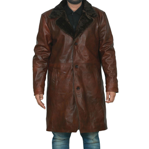 Manteau Trench en Cuir Doublé de Fourrure Longue Haut de Gamme, Collection Hiver Luxe pour Hommes, Fabrication ODM - Product Image 1