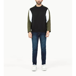 Sweat-shirt à col rond pour homme, imprimé en relief avec blocs de couleur, coupe classique, décontracté, pour l'automne, collection Always Keep Shine - Product Image 4