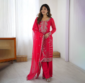 2024 Afghani Suit Set Ready to Wear 3 Pieces Set <b>Top</b> Bottom and Dupatta Digital Print Salwar Suit Set for Women Wear - Product Image 1