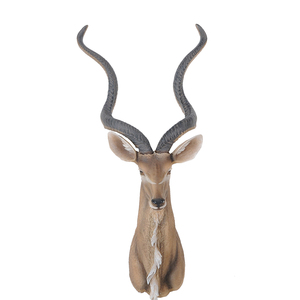 Anne Home - Escultura Decorativa de Pared con Cabeza de Antílope para Sala de Estar, Arte de Pared, Decoración del Hogar, 22.86Lx33.02Wx83.82H cm - Product Image 1