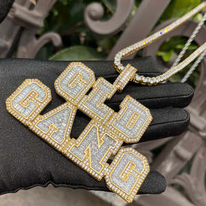 Colgantes de Lujo con Nombre Personalizado en Chapado en Oro Estilo Hip Hop, Plata S925 con Certificación IGI de Alta Calidad, Moissanita VVS, Unisex, Estilo Rapper - Product Image 4