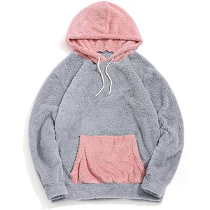 Custom Logo Embroidered <b>Mens</b> Plus Size Hoodie Fluffy <b>Sherpa</b> Fleece Pullover Oversized Winter Pockets Streetwear Warm Sweatshirt - Product Image 1