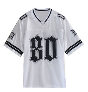 Nouveau maillot de football américain personnalisé à prix abordable, très vendu, anti-humidité, col en V, en polyester, unisexe - Product Image 2