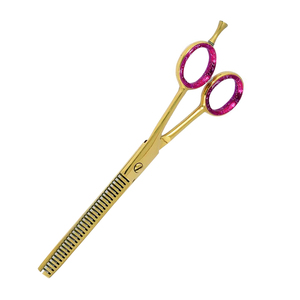 Ciseaux professionnels de désépaississement de cheveux de 6 pouces, dorés, à pointe arrondie, faible MOQ, en acier japonais, avec manche, OEM - Product Image 6