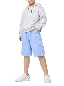 Set Boys Summer Sky Blue +Light Gray + Black +Three-Color Buckle Cotton Casual Joggers for Outdoor Hoodie Infant Fall Winter - Product Image 2