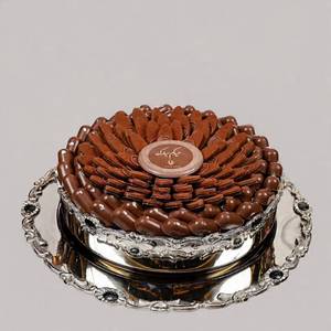 Plateau de service moderne en argent plaqué pour chocolats, plateau décoratif en métal pour bonbons, idéal pour centre de table de mariage, présentoir à sucreries - Product Image 3