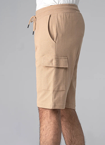Pantalones Cortos para Hombre, Color Sólido, Estilo Cargo, Cintura Media, con Cordón, Transpirables, Tela Oxford, Casuales, Bermuda, 100% Algodón - Product Image 4