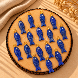 Pendentif en lapis-lazuli incrusté de poisson 25x8mm, composant de fabrication de bijoux en pierres précieuses, pendentif décoratif en forme de poisson, vente en gros - Product Image 4