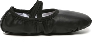 Chaussons de ballet souples en cuir véritable avec doublure en coton, semelle en caoutchouc, talon plat, chaussures de danse unisexes avec sangle élastique - Product Image 5