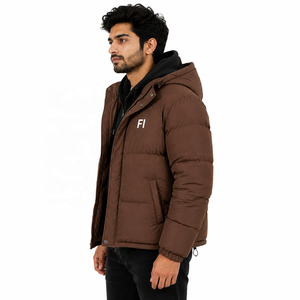 OEM Wholesale Men's Vintage Style <b>Winter</b> Coat Thick Hood Padded Design Sheep Fur <b>Leather</b> Zipper Men's <b>Jacket</b> Outdoor Streetwear - Product Image 2