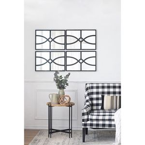 Set of 2 16\"x23\" Antique Black <b>Wooden</b> Rectangular <b>Wall</b> <b>Mirror</b> Vertical Horizontal Decor for Home Living Room - Product Image 4