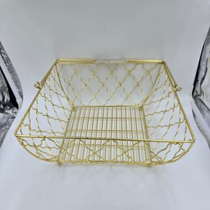 Cesta de Frutas Decorativa con Asa de Alambre Metálico Dorado, Frutero para Encimera de Cocina, Organizador de Almacenamiento para Mesa de Comedor, Cesta de Regalo - Product Image 2