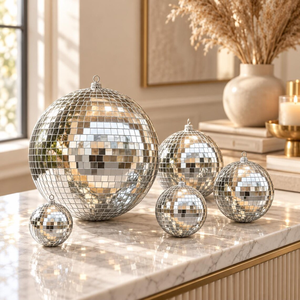 Jumbo Silver Disco <b>Ball</b> with Hanging Ring for Easy Installation Huge <b>Mirror</b> <b>Ball</b> Reflective Mosaic Party Decoration Event Venue - Product Image 1