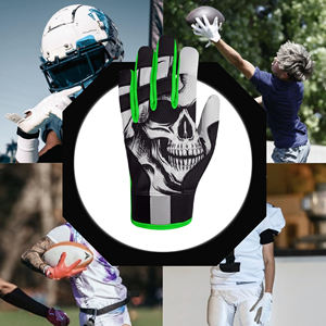Skull Pattern Outdoor Sports Gloves Non-Slip Screen Printing Design for Football Use - Product Image 2