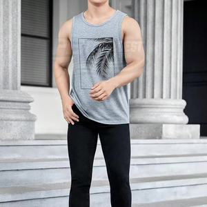 เสื้อกล้ามผู้ชายดีไซน์ใหม่ สวมใส่สบาย น้ำหนักเบา แห้งเร็ว ระบายอากาศได้ดี แบบสองด้าน ตัดเย็บพิเศษ สีพื้น เหมาะสำหรับโยคะและวิ่ง - Product Image 3