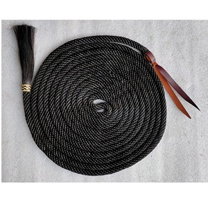 Rênes en Mecate tressées à la main, rênes de dressage, nœuds naturels et de couleur marron : Nylon marron de qualité supérieure - Cuir brut pour chevaux - Product Image 4