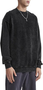 Sudadera Retro para Hombre con Efecto Desgastado, Sudadera de Estilo Vintage, Sudadera Holgada de Felpa Gruesa de Algodón, Sudadera Informal - Product Image 5