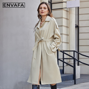 High Quality Women's Autumn Spring Trench Coat Feminino Luxury Designer Windproof Long Trench Coat Wholesale Custom Manufacture - Product Image 5