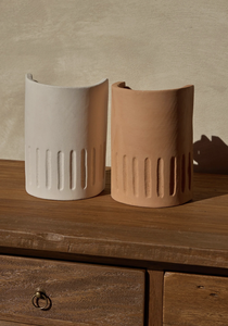 Terracotta <b>Wall</b> <b>Sconce</b> Minimalist Ceramic <b>Light</b> Fixture Handmade Rectangle Shape Indoor Home Decor Living Room Mount - Product Image 2