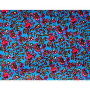 Tissu en coton 100% imprimé à la main avec motifs floraux indiens, vendu au mètre, vêtements pour femmes, tissu imprimé Jaipuri, tissu de luxe pour l'été - Product Image 5