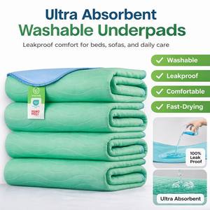 Pañales para Adultos Reutilizables con Superficie Seca y Protección Contra Fugas, con Tela de Microfibra de Súper Absorción y Revestimiento Trasero de TPU - Product Image 5