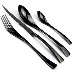 Juego de Cubiertos Clásicos de 5 Piezas, Cuchara, Tenedor y Cuchillo, Acabado Negro Mate, para Hotel y Restaurante, Personalizable, Bajo MOQ - Product Image 4