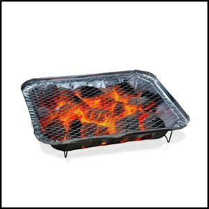 NAGAHAWATTA EXPORTERS Natural Coconut Shell <b>BBQ</b> <b>Grill</b> <b>Disposable</b> with Frame and Charcoal Bag Inside Inside Charcoal <b>Grill</b> - Product Image 4