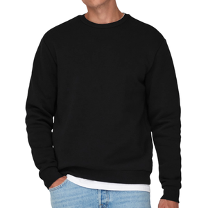 Sweat-shirt noir personnalisé de haute qualité pour hommes, impression de design, logo personnalisé, 100% coton molletonné, coupe ample, unisexe, streetwear - Product Image 1