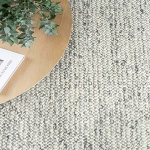 Tapis texturé gris ivoire épais, tissé à la main, moderne, neutre, aspect doux, pour salon, chambre, décoration intérieure, revêtement de sol - Product Image 2