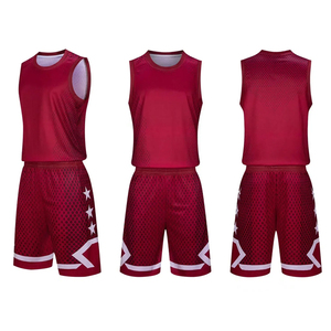 Wholesale Side Star Basketball Uniforms Sublimation Maroon Basketball Jersey <b>Shorts</b> Set Custom printed Teamwear Bulk - Product Image 1