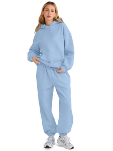 Conjunto de Sudadera con Capucha y Pantalones de Chándal Estampados de 2 Piezas para Mujer, Sudadera Holgada de Gran Tamaño, Pantalones de Chándal de Moda de Invierno con Bolsillos - Product Image 3