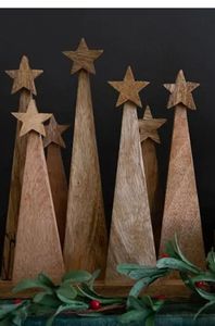 Handcrafted Wooden <b>Christmas</b> Tree Ornament Rustic Natural Wood Holiday Decoration for <b>Christmas</b> Table <b>Centerpiece</b> Home Office - Product Image 4