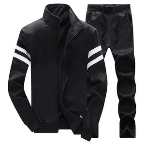 Men's Black Full Sleeve Crew Neck Sweatshirt Solid Color Casual <b>Hoodie</b> With Side Pockets Midweight Polyester Autumn Wear - Product Image 5