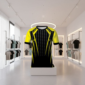 เสื้อยืดซับลิเมชั่นแห้งเร็ว ระบายอากาศดี เป็นมิตรกับสิ่งแวดล้อม พิมพ์ลายโลโก้ด้านหน้า ผลิตจากโพลีเอสเตอร์ 100% แขนสั้น เหมาะสำหรับการฝึกกีฬาและออกกำลังกาย - Product Image 5