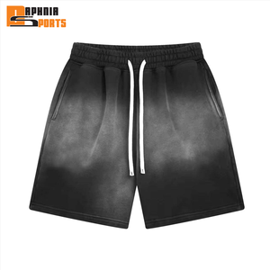 Pantalones Cortos de Algodón Grueso Unisex de Diseño Urbano, con Logotipo Personalizado, Estilo Vintage, Lavado, Efecto Desgastado por el Sol - Product Image 2