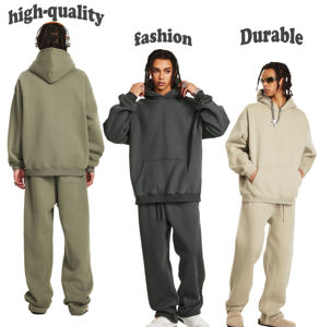 Ensemble survêtement unisexe bleu ciel personnalisé, sweat à capuche oversize et pantalon de jogging en molleton de coton à coupe décontractée et jambe large, style streetwear - Product Image 3
