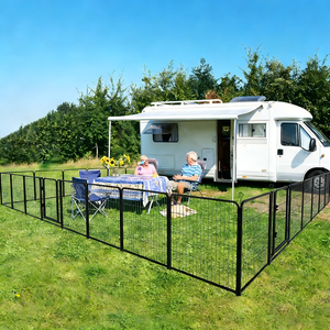 Hondenren Buiten Extra Sterk Hondenhek Anti-roest met Deuren Draagbaar voor Camper Camping Tuin - Product Image 2