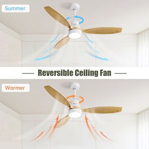 Ventilatore da soffitto LED da 52 pollici con motore DC reversibile a risparmio energetico, 6 velocità, telecomando e luce per camera da letto - Product Image 4
