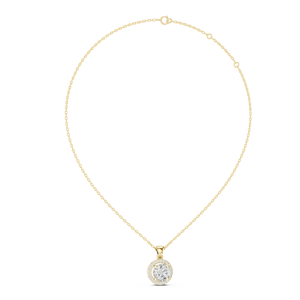 Brilliant round cut <b>pendant</b> necklace <b>solid</b> <b>gold</b> elegant solitaire fine jewelry gift for women - Product Image 1