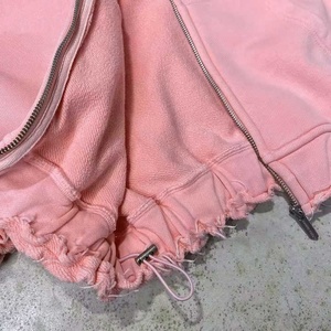 Personnalisé pour Rose Distressed Zip Hoodie Femmes Survêtements 100% Coton Workout Joggers Deux Pièces Pantalon Ensembles Femmes Survêtements Ensemble - Product Image 2