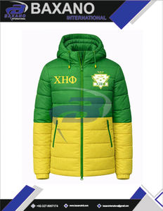 Veste d'hiver rembourrée à capuche verte Chi Eta Phi CEPhi Sorority, style streetwear, avec logo sur le devant, design personnalisé de sororité grecque - Product Image 5
